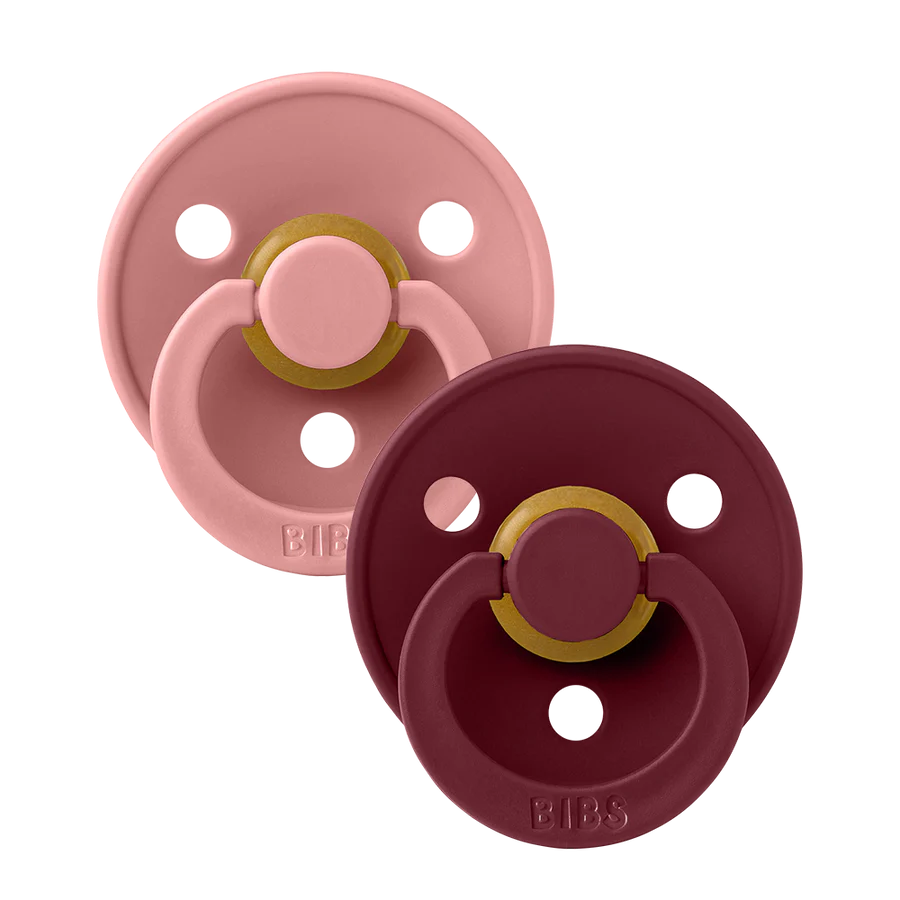 BIBS Round Colour Latex Dummies Twin Pack Size 1 (0-6 Months)