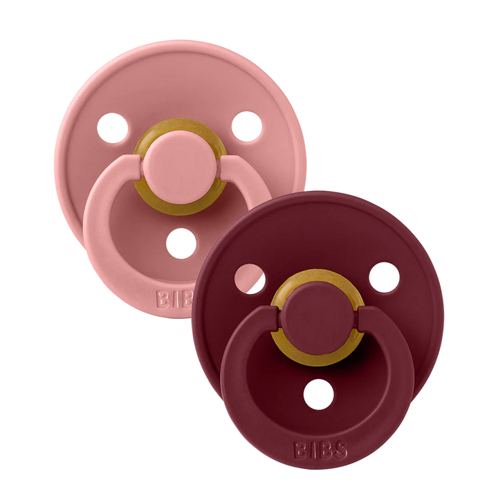 BIBS Round Colour Latex Dummies Twin Pack Size 1 (0-6 Months)