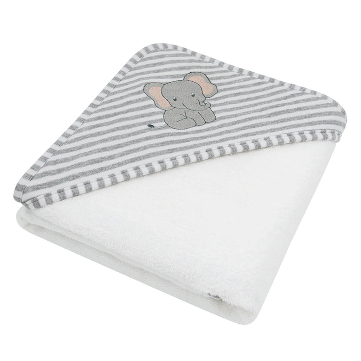 Cotton Hooded Towel - Watercolour Elephant