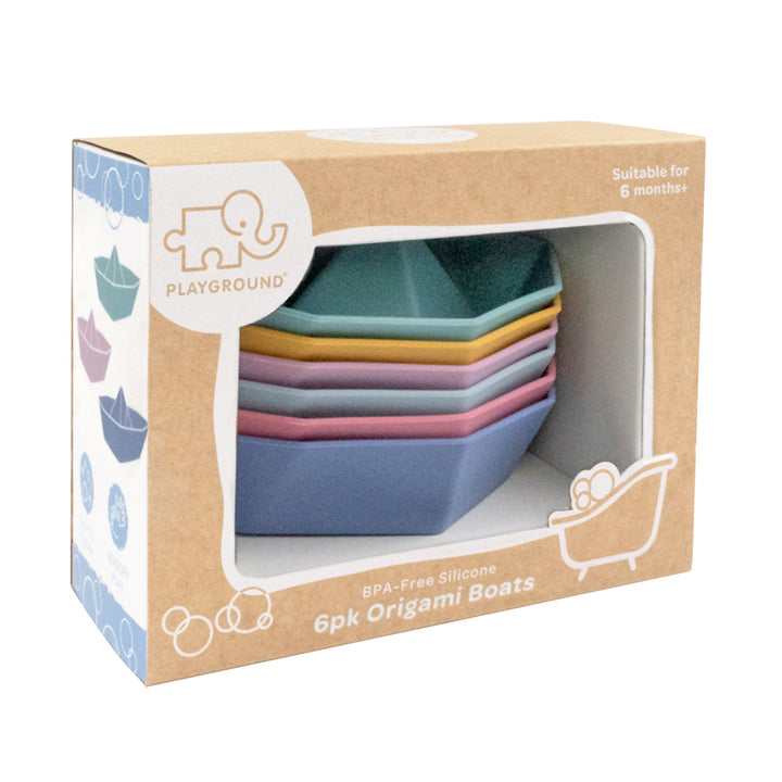 Silicone Origami Bath Boats 6 Pack