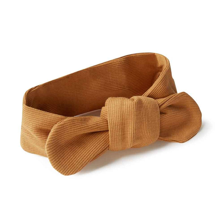 Snuggle Hunny Organic Ribbed Topknot Headband - Chestnut