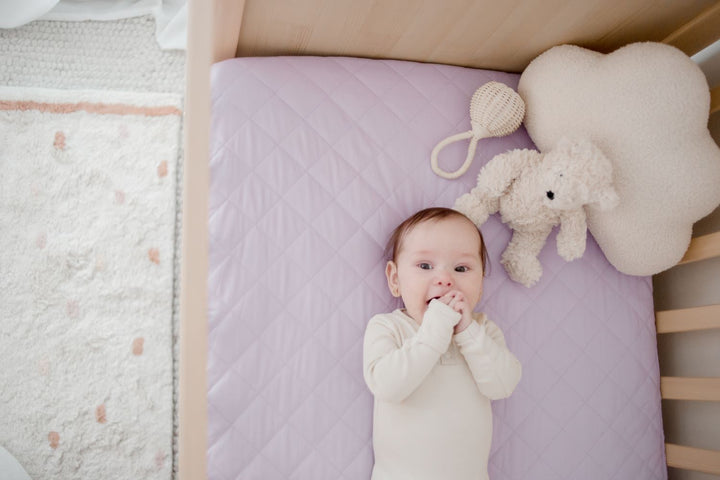 Bambella 2-in-1 Waterproof Cot Sheet & Mattress Protector | Lavender Haze