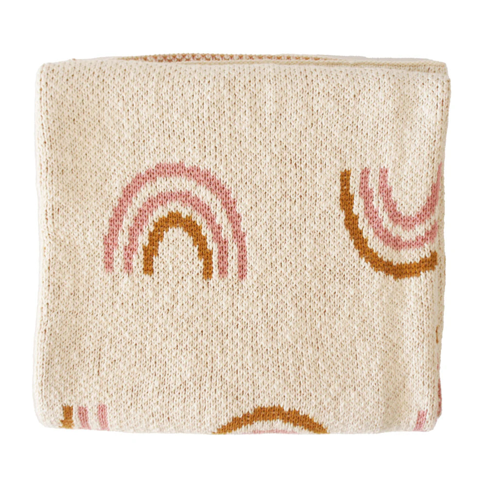 Alimrose Cotton Rainbow Baby Blanket - Pink