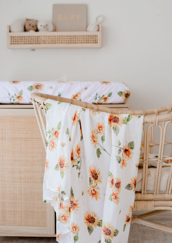 Bambella Bamboo Cotton Muslin Swaddle Wrap - Sunny Days
