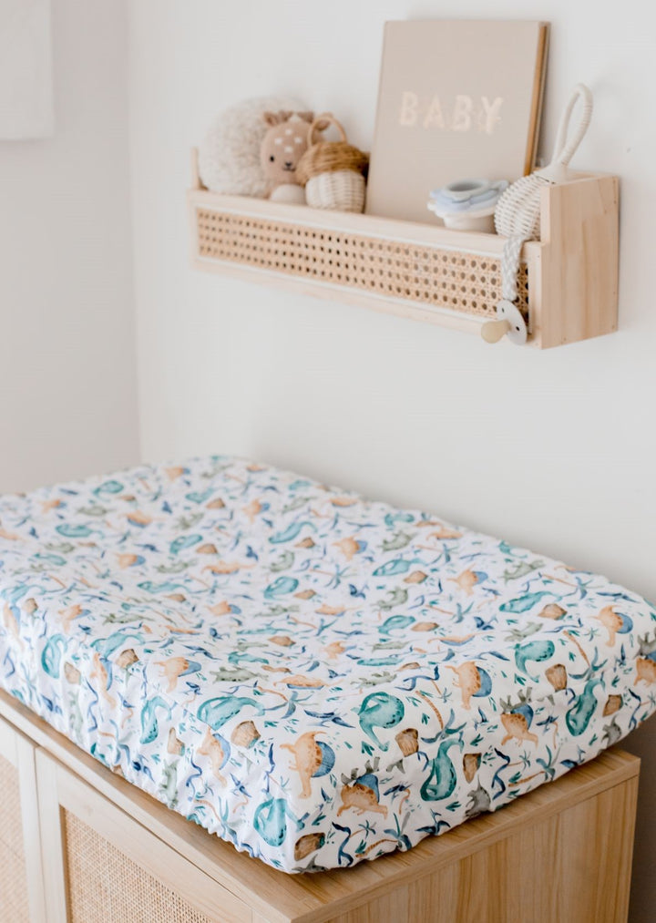 Bambella Waterproof Bassinet Sheet | Wild Dinos