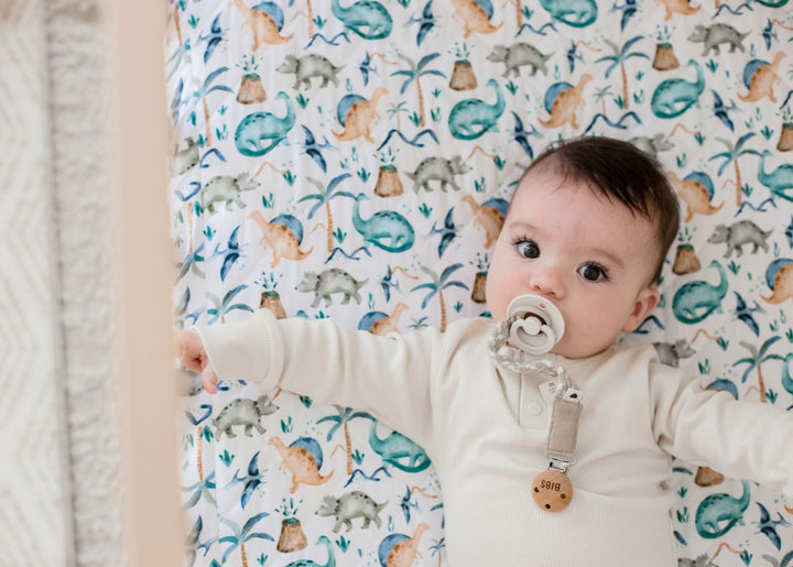 Bambella 2-in-1 Waterproof Cot Sheet & Mattress Protector | Wild Dinos