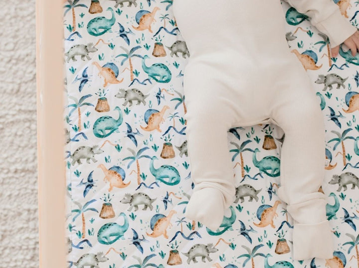 Bambella 2-in-1 Waterproof Cot Sheet & Mattress Protector | Wild Dinos