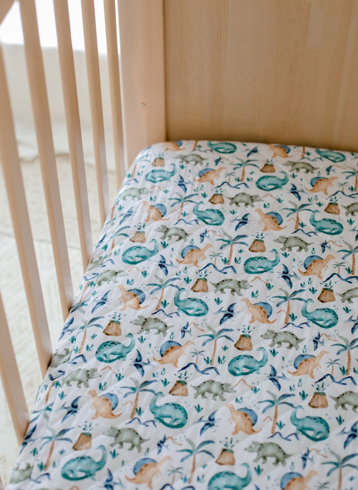 Bambella 2-in-1 Waterproof Cot Sheet & Mattress Protector | Wild Dinos