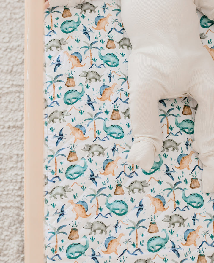 Bambella 2-in-1 Waterproof Cot Sheet & Mattress Protector | Wild Dinos
