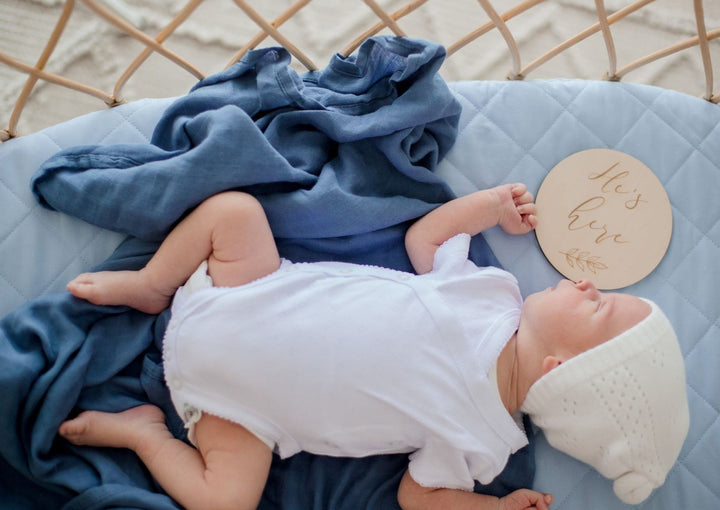 Bambella Bamboo Cotton Muslin Swaddle Wrap - Storm