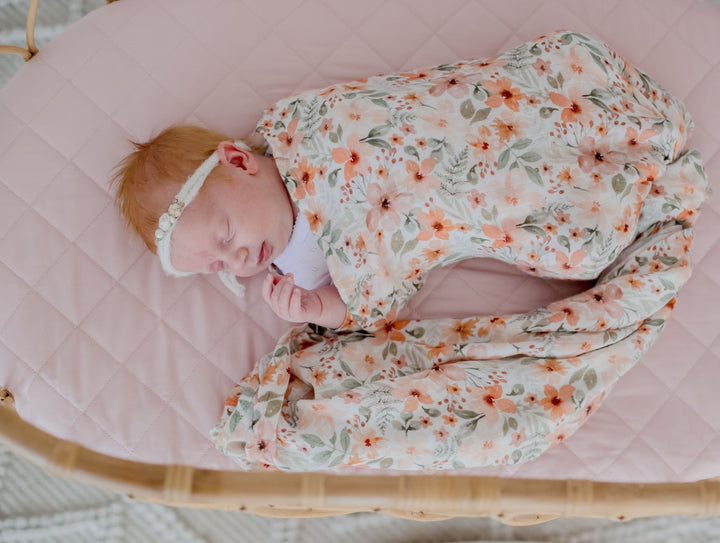 Bambella Bamboo Cotton Muslin Swaddle Wrap - Bloom