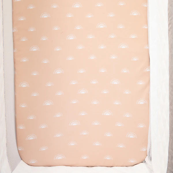 Bedside Bassinet Co Sleeper Fitted Sheet Dusk Rainbow The Thrifty Mumma