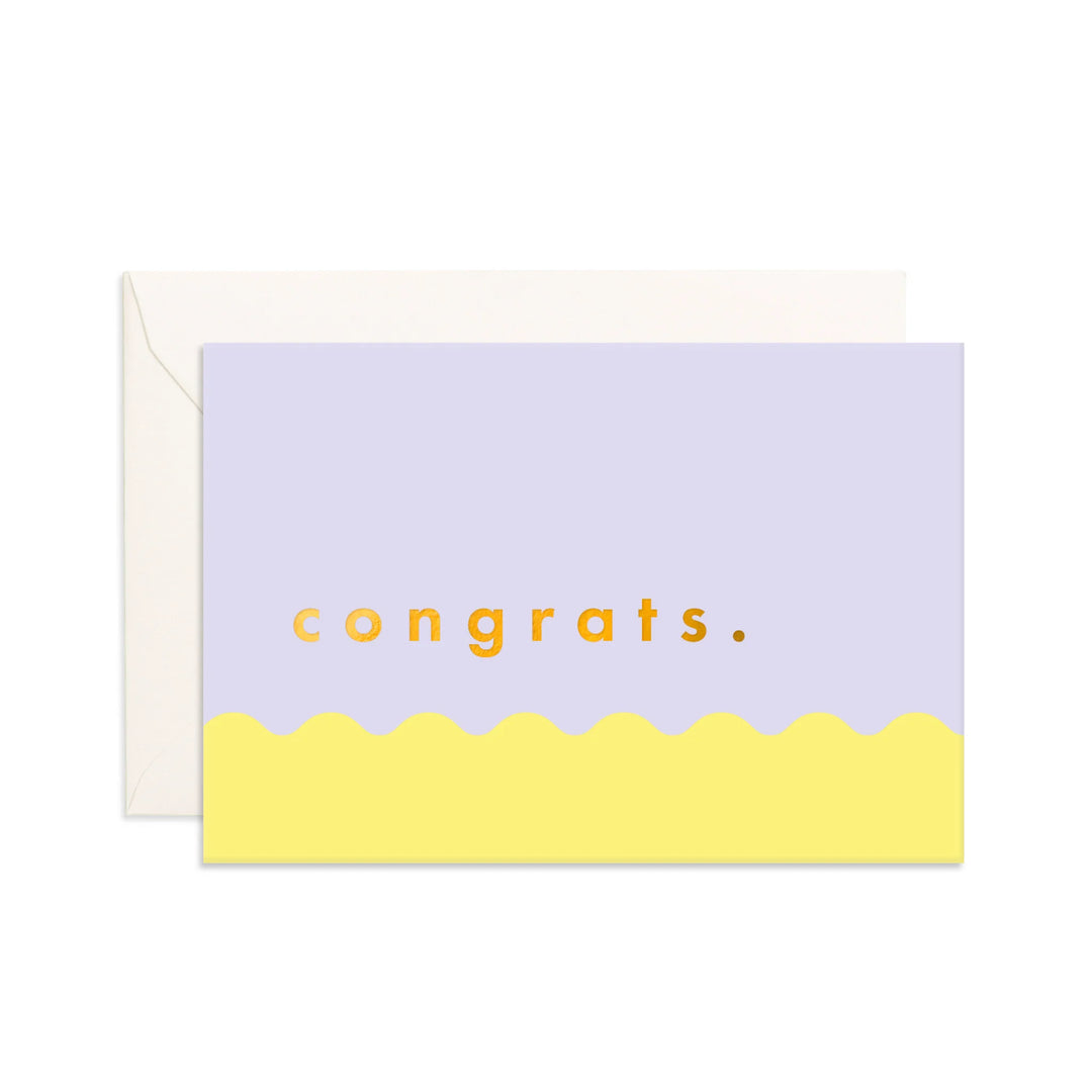 Mini Greeting Card - Congratulations Lilac Ripple