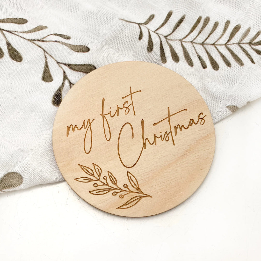 My First Christmas Timber Plaque
