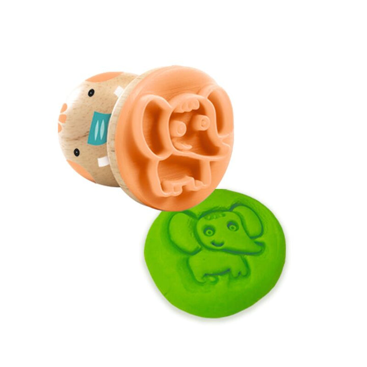 Djeco Toddler Animal Playdough Stamps - 3 Packs