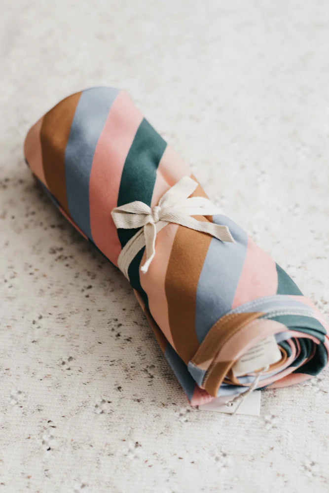 Bencer & Hazelnut Cotton Jersey Swaddle - Vintage Stripe