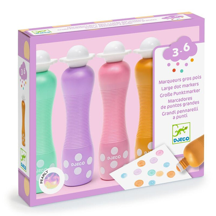 Djeco Pearl-Effect Foam Dot Markers Set of 4