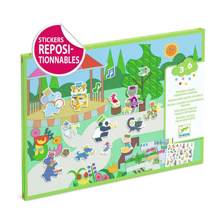 Djeco Fanfare 30pc Reusable Puffy Stickers Set