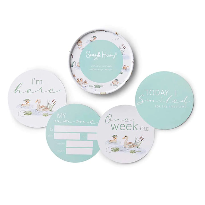 Snuggle Hunny Reversible Milestone Cards - Duck Pond & Sage