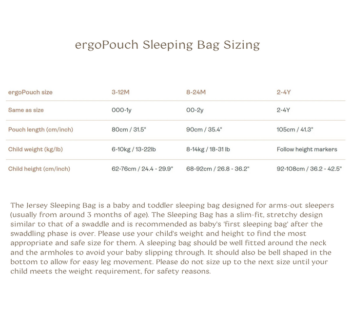 ergoPouch Sleeping Bag Long Sleeve TOG 2.5 -  Oatmeal Marle