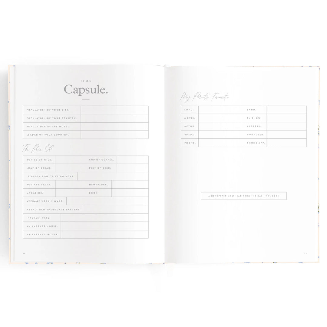 Fox & Fallow Baby Record Book - Forget-Me-Not