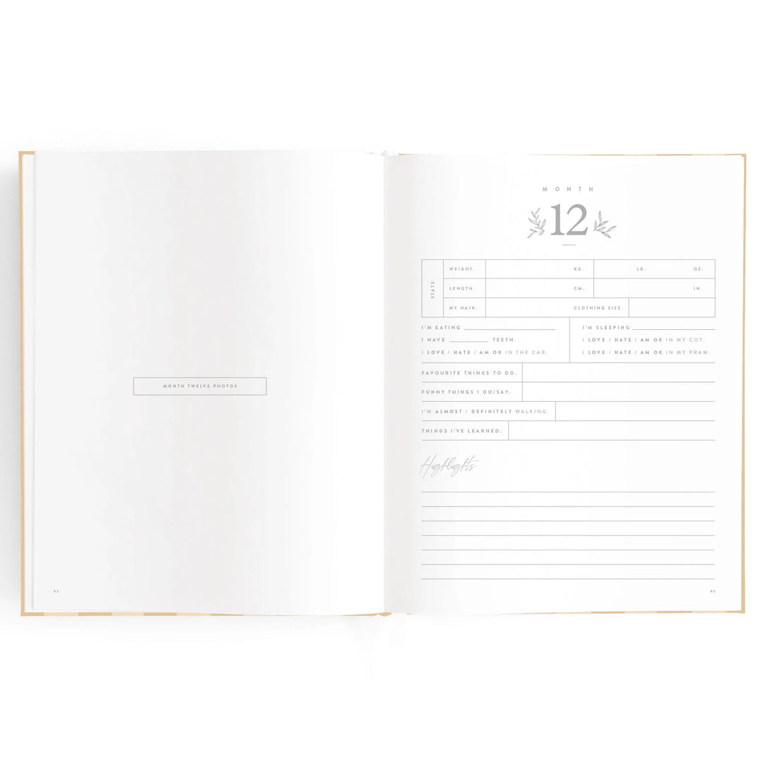 Fox & Fallow Baby Record Book - Coffee Stripe