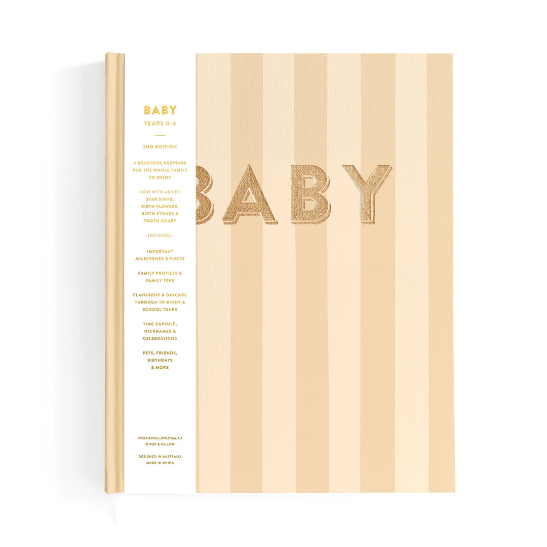 Fox & Fallow Baby Record Book - Coffee Stripe