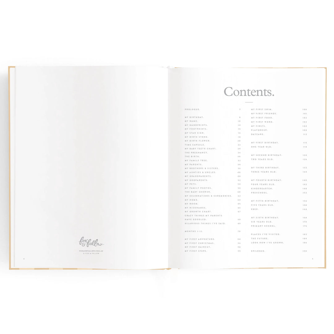 Fox & Fallow Baby Record Book - Coffee Stripe