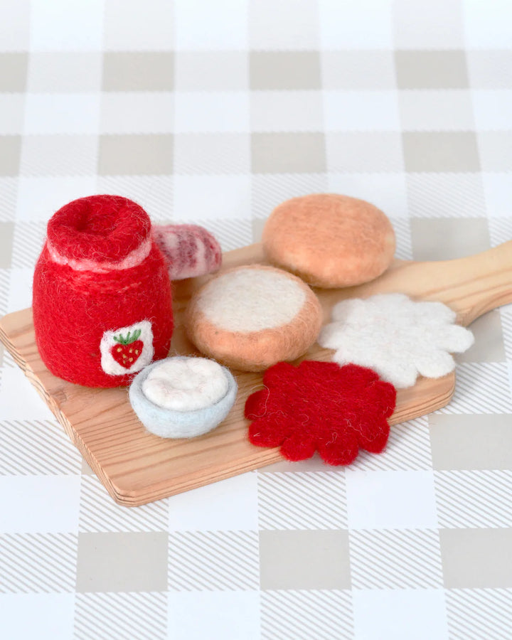 Strawberry Jam and Scones Set Felt Play Food