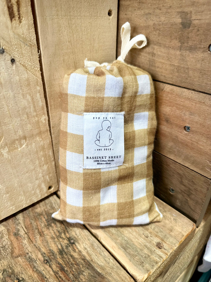 Pop Ya Tot Organic Muslin Bassinet Sheet - Lancaster