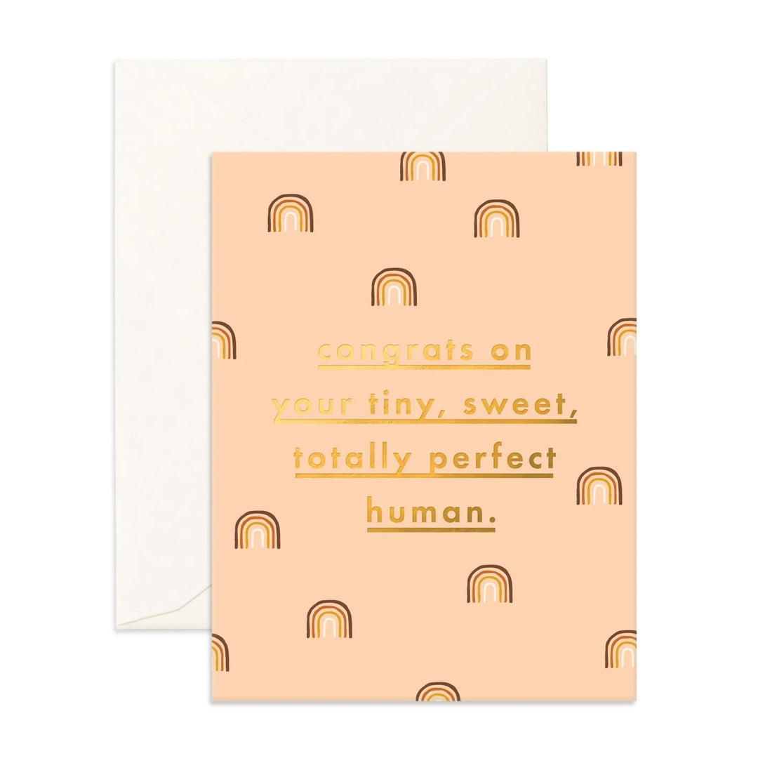 Congrats Tiny Human Rainbow Greeting Card