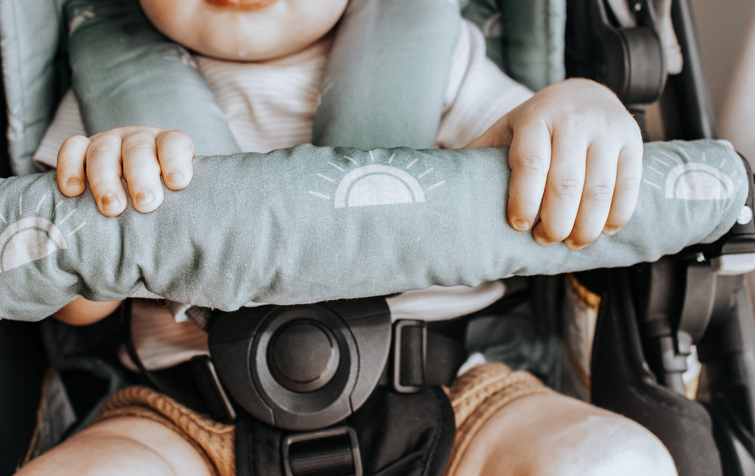 Bambella Designs Pram Bar Cover | Sage Sunshine