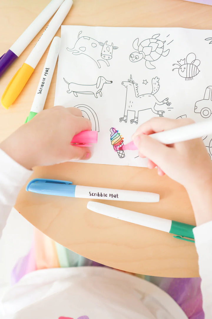 Scribble Mat Colouring Sticker Set
