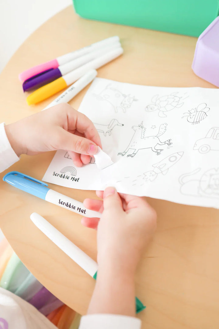 Scribble Mat Colouring Sticker Set