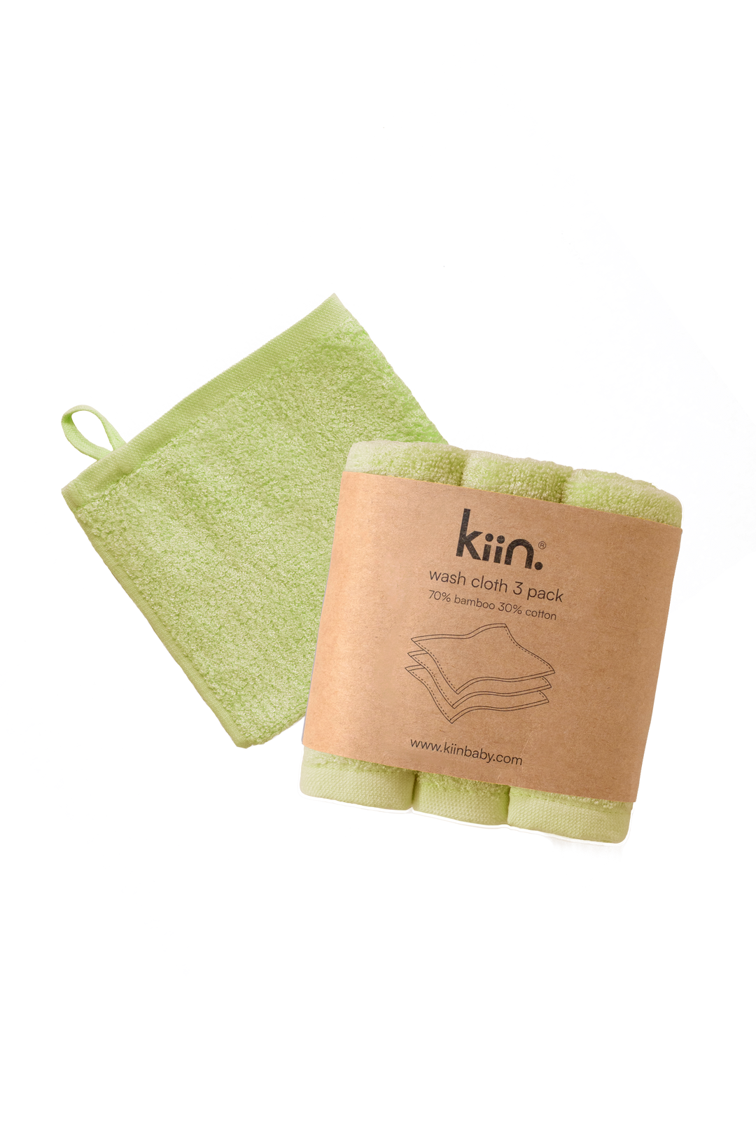 Kiin Bamboo Cotton Wash Cloth 3 Pack