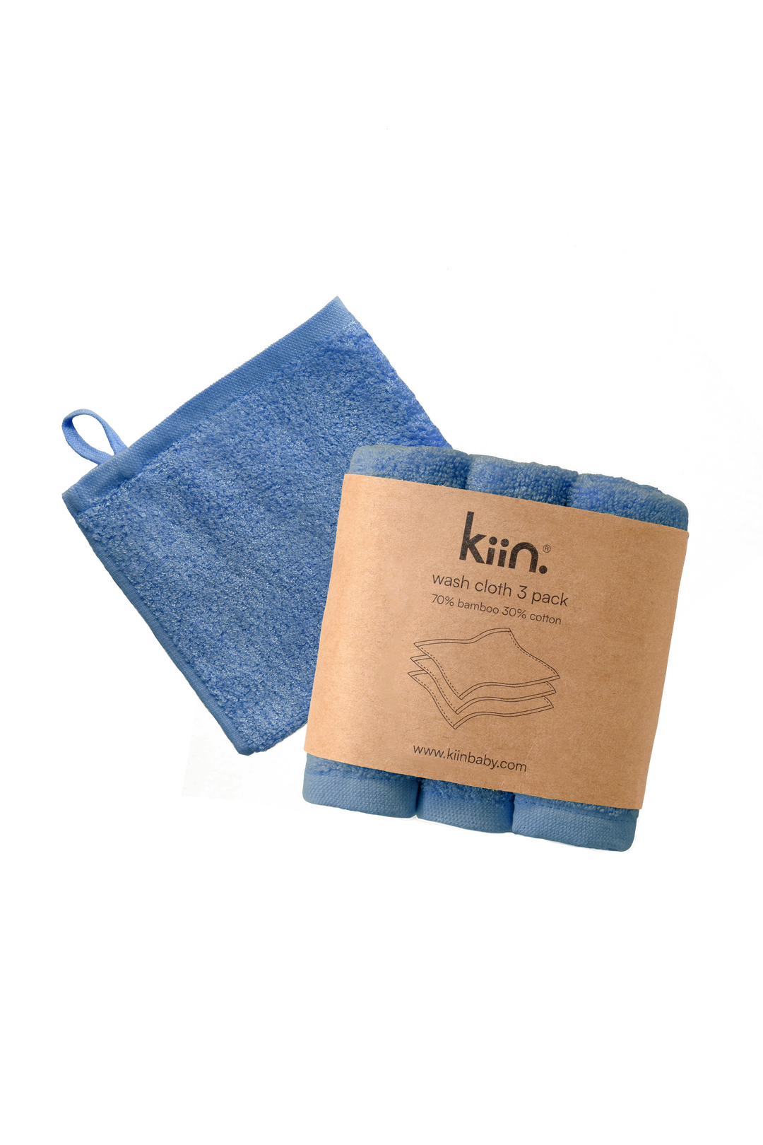 Kiin Bamboo Cotton Wash Cloth 3 Pack