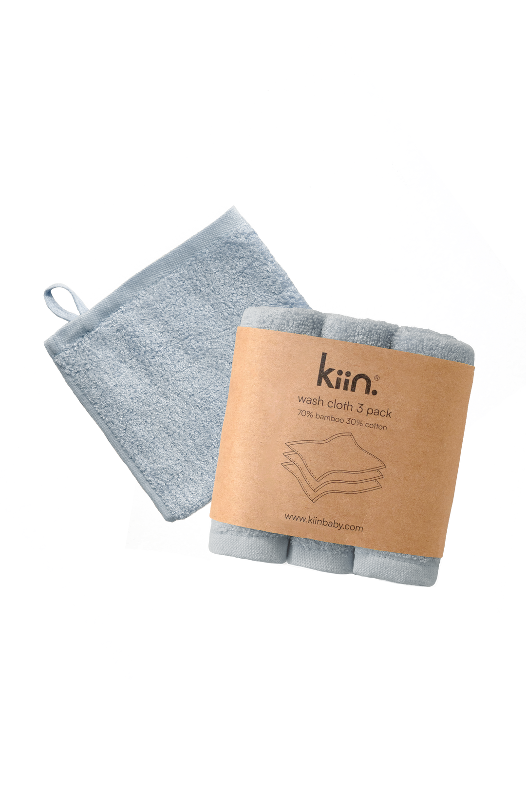 Kiin Bamboo Cotton Wash Cloth 3 Pack