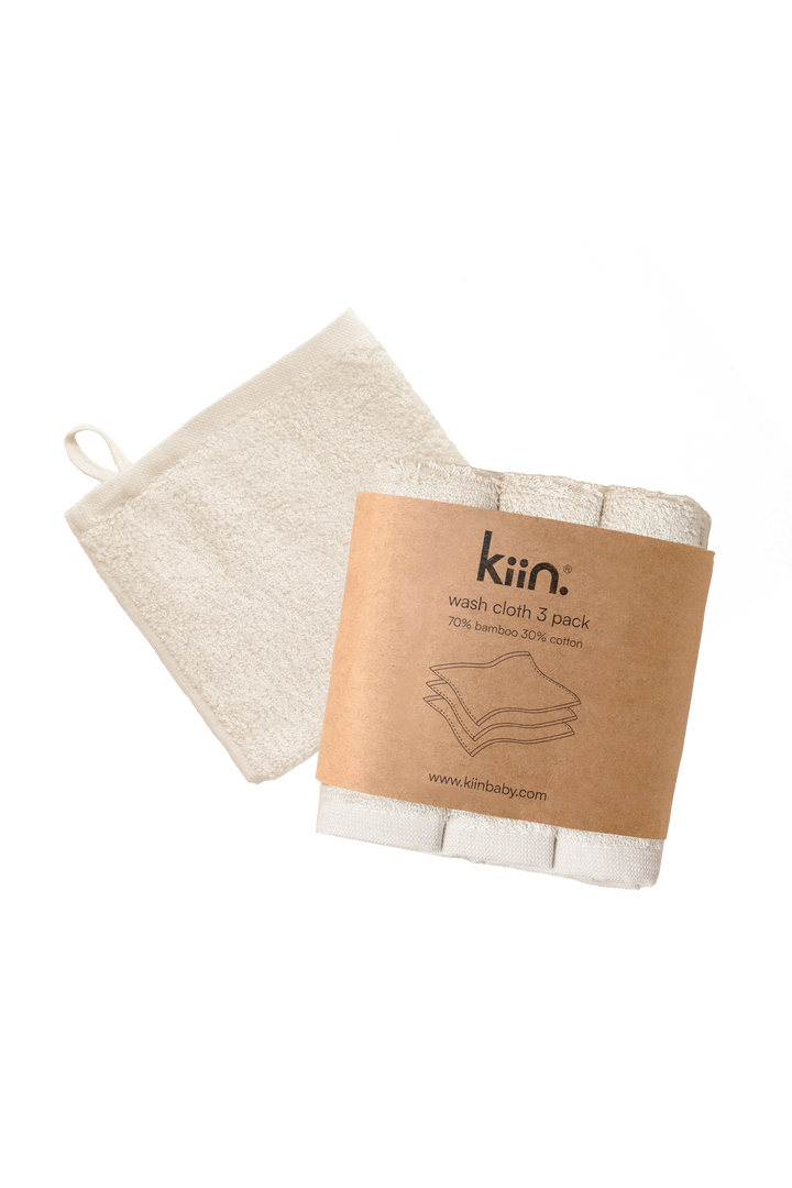 Kiin Bamboo Cotton Wash Cloth 3 Pack