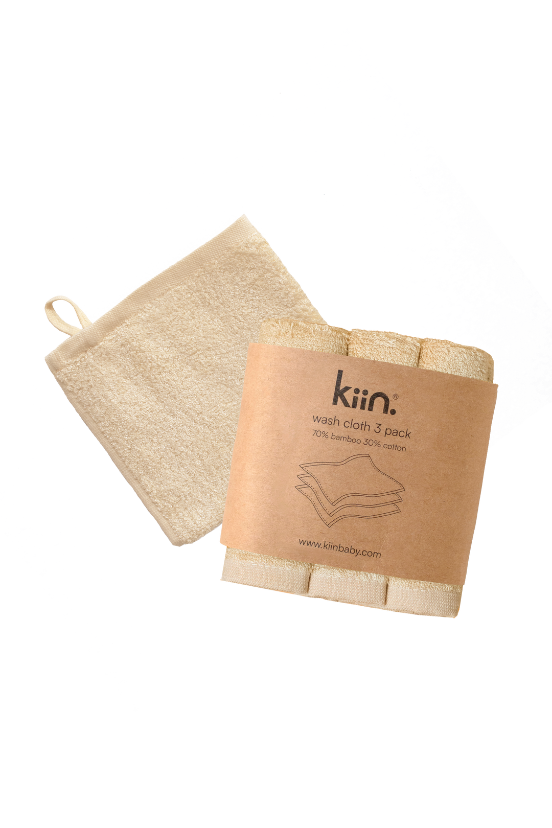 Kiin Bamboo Cotton Wash Cloth 3 Pack