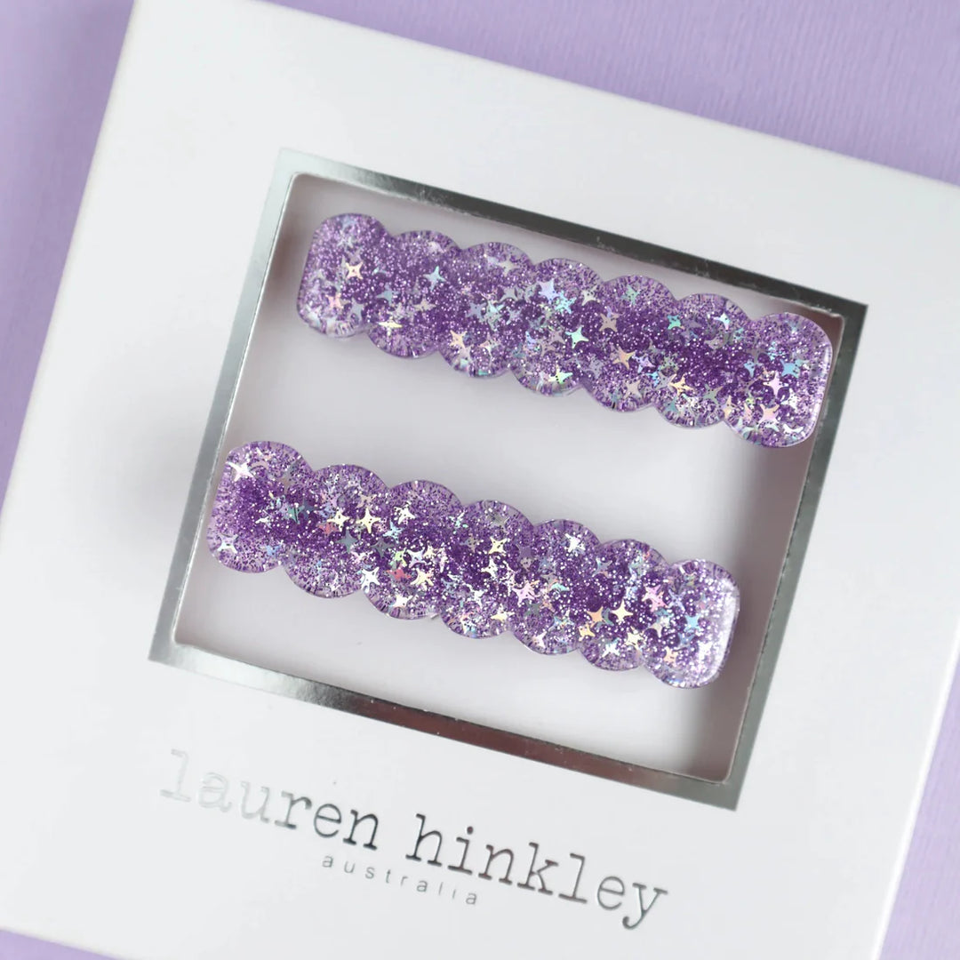 Lauren Hinkley Purple Sparkle Glitter Clips - 2 Pack