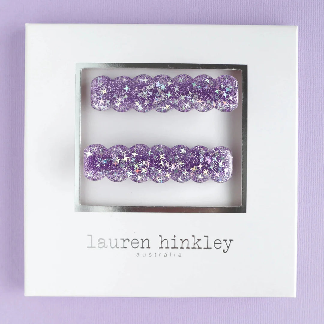 Lauren Hinkley Purple Sparkle Glitter Clips - 2 Pack