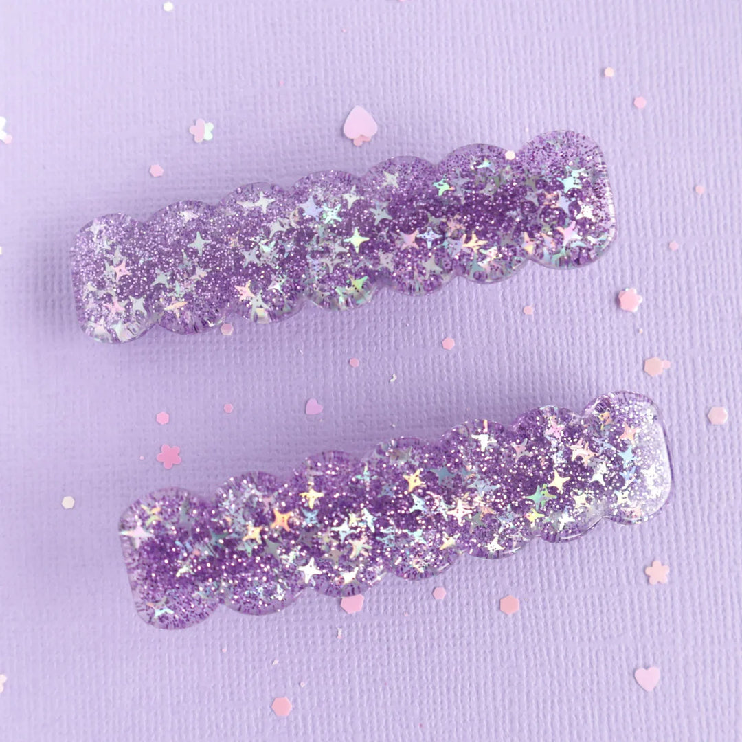Lauren Hinkley Purple Sparkle Glitter Clips - 2 Pack