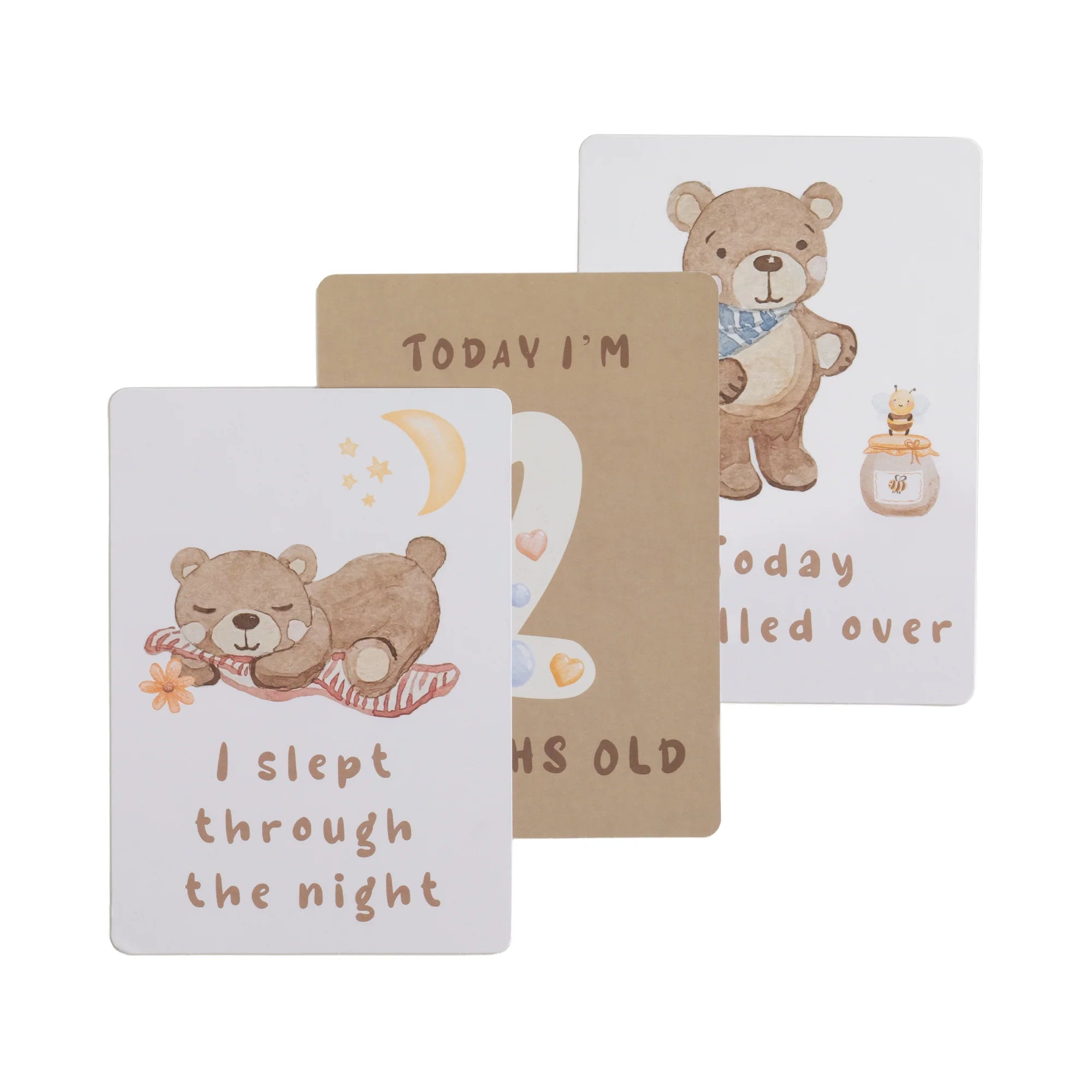 Baby Milestone Cards Set - Cuddly Bear – The Thrifty Mumma