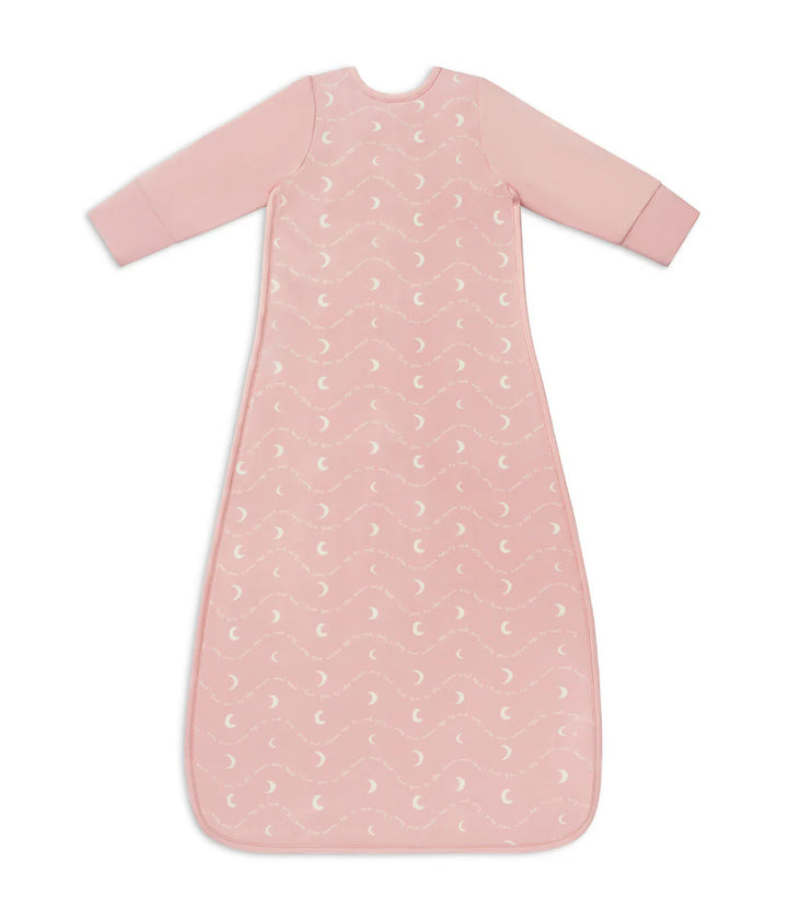Love to Dream Cotton Fleece Sleep Bag 1.5 TOG - Dusty Pink Moon and Back