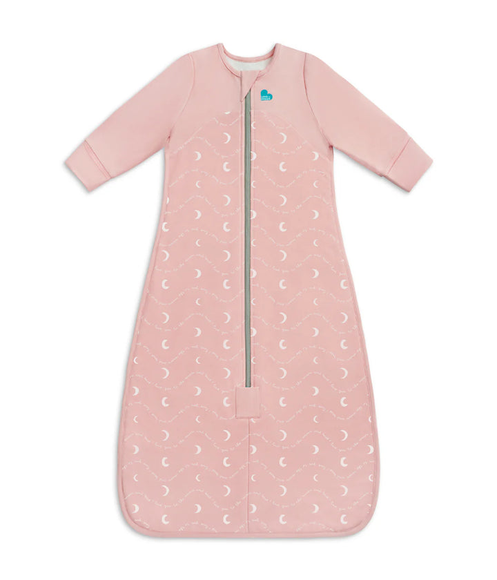 Love to Dream Cotton Fleece Sleep Bag 1.5 TOG - Dusty Pink Moon and Back