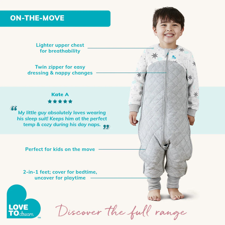 Love to Dream Quilted Cotton Sleep Suit 2.5 TOG - Denim Stellar