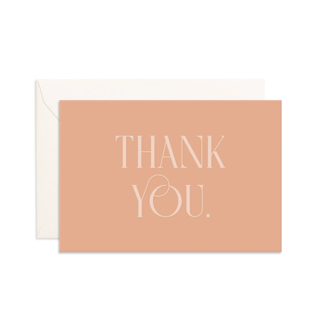 Mini Greeting Card - Thank You Nude Emboss
