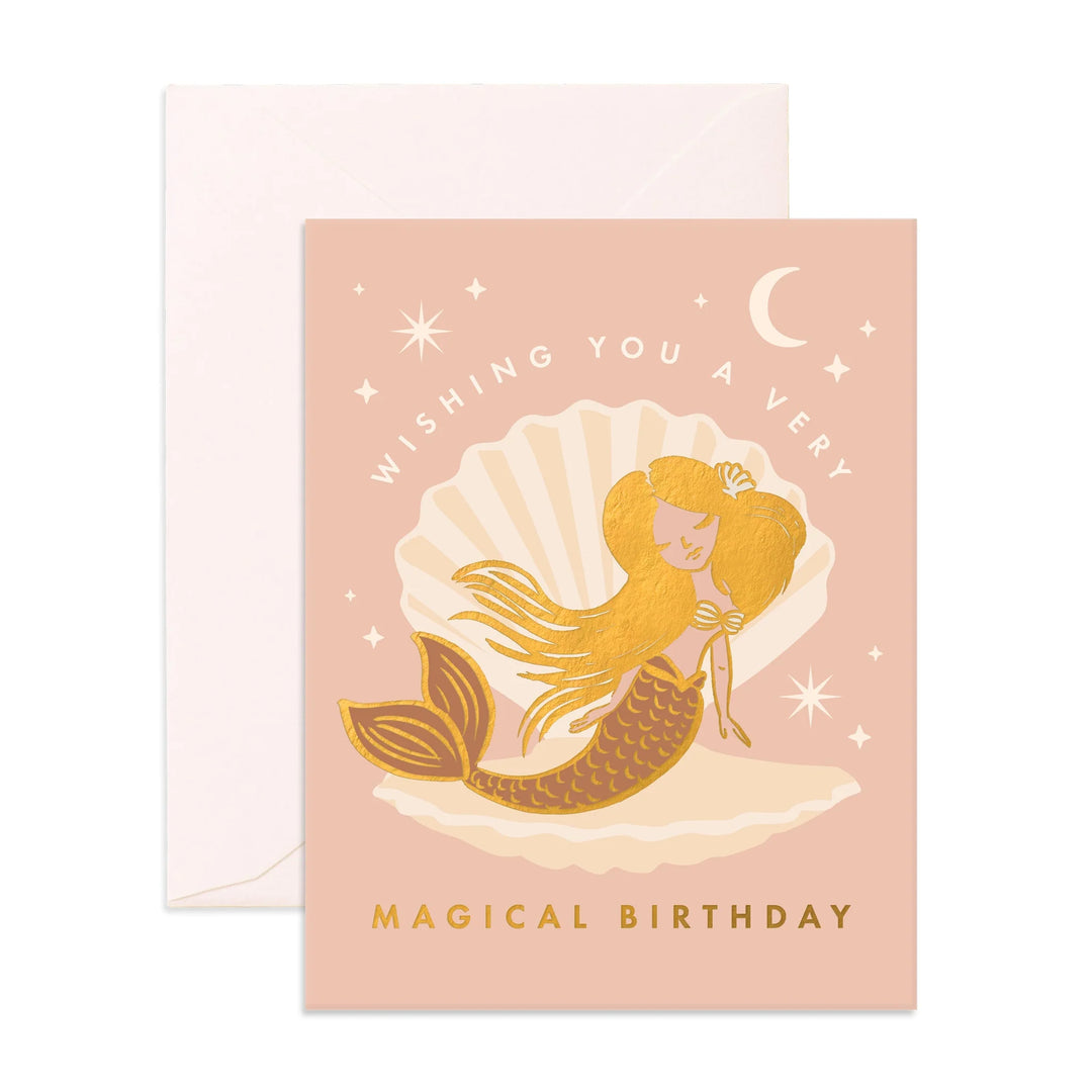 Magical Mermaid Pink Greeting Card