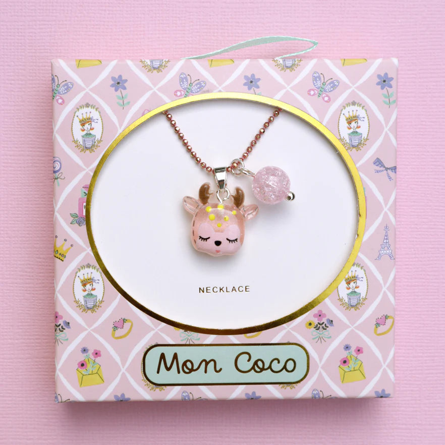 Mon Coco Christmas Necklace Pink Reindeer – The Thrifty Mumma