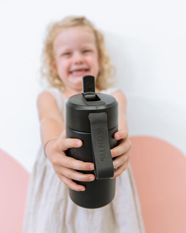 Montiico Fusion 350ml Sipper Drink Bottle - Midnight + FREE SMOOTHIE LID